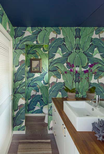  Tropical Beach House Bathroom. Fire Island Bungalow by Wesley Moon Inc..