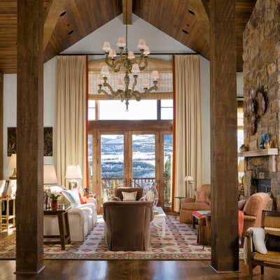  Transitional Vacation Home Living Room. Montana by Gary McBournie Inc..