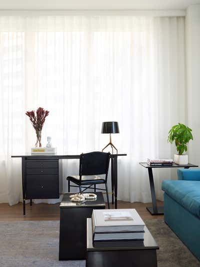  Contemporary Apartment Office and Study. New York Pied-a-Terre by Leroy Street Studio.