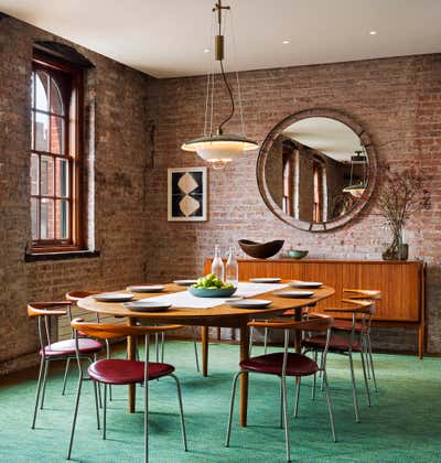  Mid-Century Modern Apartment Dining Room. Tribeca Loft by Andrew Franz Architect PLLC.