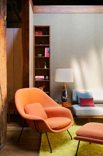 Mid-Century Modern Office and Study. Tribeca Loft by Andrew Franz Architect PLLC.