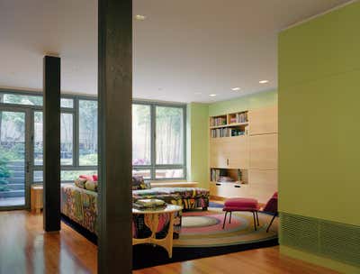  Mid-Century Modern Apartment Living Room. Village Townhouse by Andrew Franz Architect PLLC.
