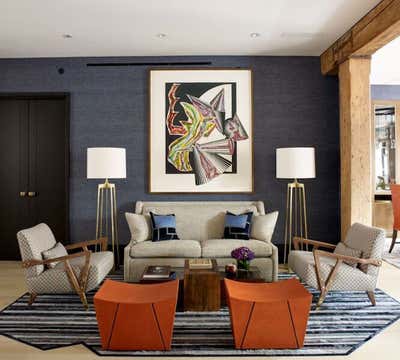 Eclectic Apartment Living Room. Karnal by Linda Ruderman Interiors.
