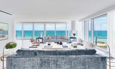  Coastal Apartment Living Room. Surf Club Miami by ABH Interiors.
