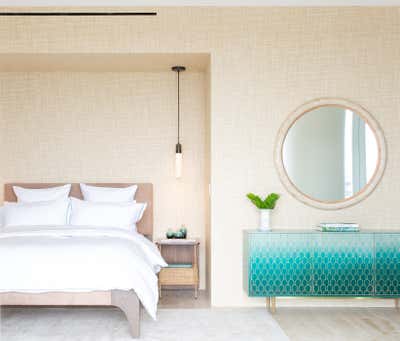  Coastal Apartment Bedroom. Surf Club Miami by ABH Interiors.