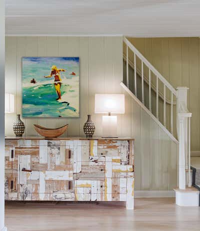  Transitional Family Home Entry and Hall. Quogue Beach Home by ABH Interiors.