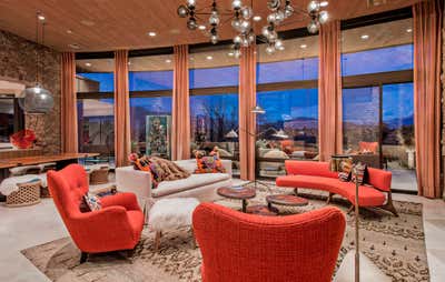 Mid-Century Modern Family Home Living Room. Arizona Mid-Century Modern Residence by B. Jarold and Company, LLC.