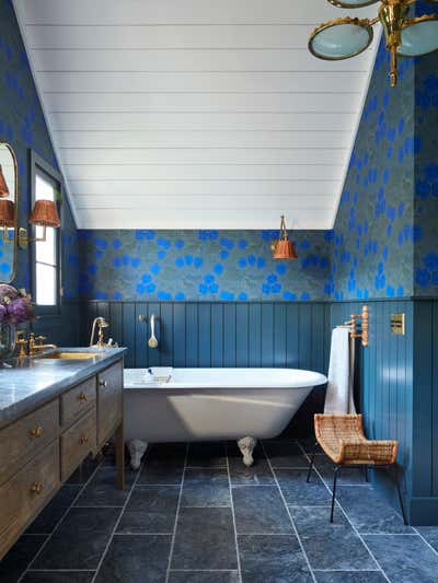  Cottage Family Home Bathroom. Santa Monica Mountains by Nickey Kehoe Design.