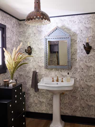  Cottage Family Home Bathroom. Santa Monica Mountains by Nickey Kehoe Design.