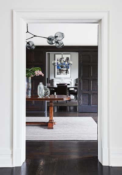 Transitional Family Home Entry and Hall. Hogg's Hollow  by Julie Charbonneau Design.