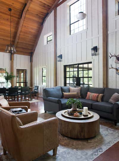  Rustic Vacation Home Living Room. River Cabin by Round Table Design, Inc..