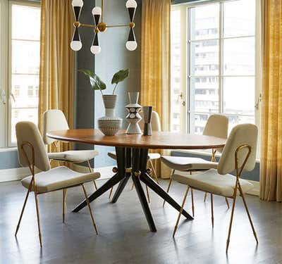  Mid-Century Modern Apartment Dining Room. 70 Charlton St by Jonathan Adler.