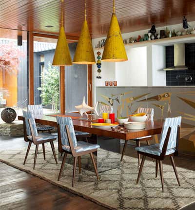  Mid-Century Modern Family Home Dining Room. Shelter Island Private Residence by Jonathan Adler.