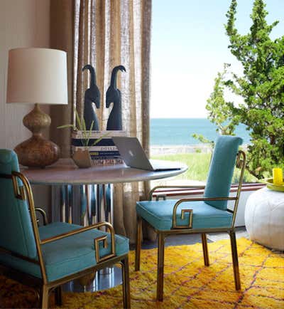  Beach Style Family Home Office and Study. Shelter Island Private Residence by Jonathan Adler.
