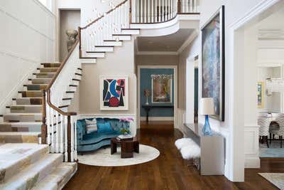 Transitional Family Home Entry and Hall. Atherton Residence by Heather Wells Inc.