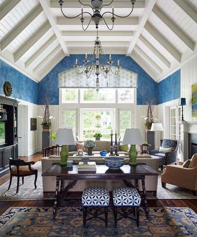  Traditional Preppy Family Home Living Room. Midwest Country Estate by Heather Wells Inc.