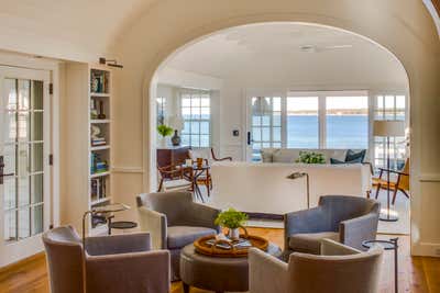  Beach Style Beach House Living Room. Tisbury Ocean Retreat by Heather Wells Inc.