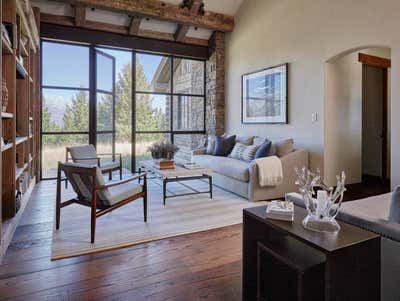  Mid-Century Modern Vacation Home Living Room. Mountaintop Modern by WRJ Design Associates.