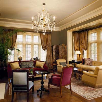  English Country Family Home Living Room. North Shore English Manor by Heather Wells Inc.