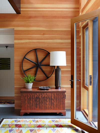 Modern Vacation Home Entry and Hall. Sunapee Lakeside Home by Heather Wells Inc.