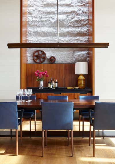 Modern Vacation Home Dining Room. Sunapee Lakeside Home by Heather Wells Inc.