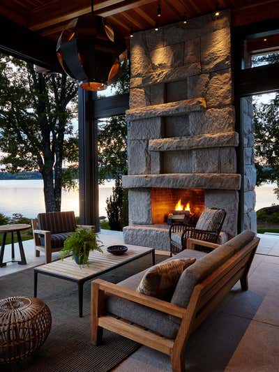  Modern Vacation Home Patio and Deck. Sunapee Lakeside Home by Heather Wells Inc.
