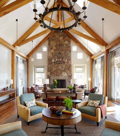  Country Living Room. Stowe Mountain Home by Heather Wells Inc.