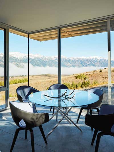  Mid-Century Modern Family Home Dining Room. Art of the View by WRJ Design Associates.