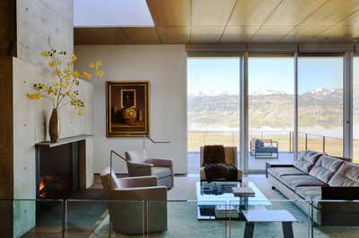  Mid-Century Modern Family Home Living Room. Art of the View by WRJ Design Associates.