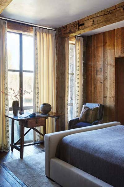  Rustic Family Home Bedroom. Snake River Sanctuary by WRJ Design Associates.