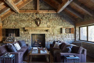  Rustic Family Home Living Room. Snake River Sanctuary by WRJ Design Associates.