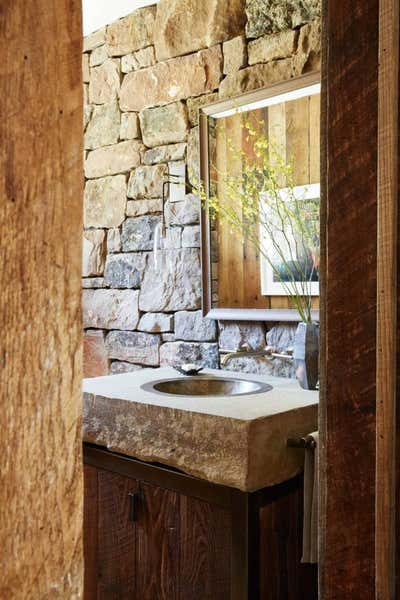  Rustic Family Home Bathroom. Snake River Sanctuary by WRJ Design Associates.