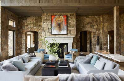  Rustic Family Home Living Room. Nodding to Nature by WRJ Design Associates.