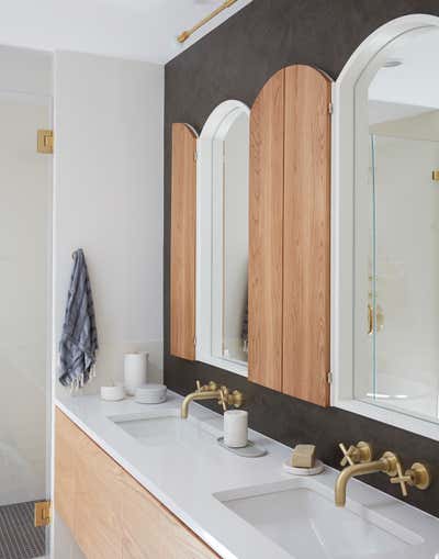  Mid-Century Modern Apartment Bathroom. Sackett Street Townhouse by Frederick Tang Architecture.