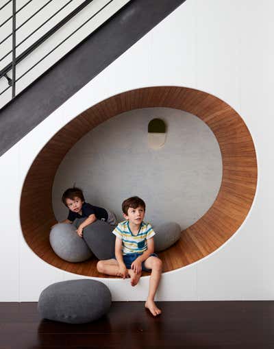  Mid-Century Modern Apartment Children's Room. Sackett Street Townhouse by Frederick Tang Architecture.