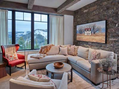  Rustic Vacation Home Living Room. Lone Mountain Hideaway by WRJ Design Associates.