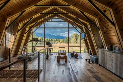  Farmhouse Vacation Home Workspace. Guest Barn by WRJ Design Associates.