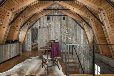  Rustic Farmhouse Vacation Home Entry and Hall. Guest Barn by WRJ Design Associates.