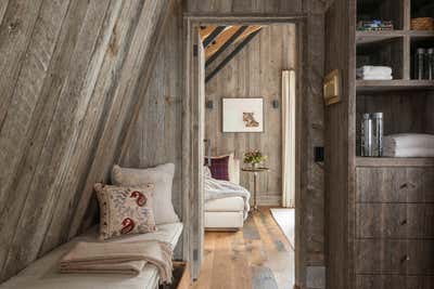  Rustic Farmhouse Vacation Home Bedroom. Guest Barn by WRJ Design Associates.