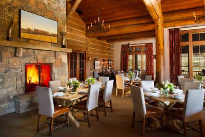  Rustic Entertainment/Cultural Dining Room. Snake River Sporting Club by WRJ Design Associates.