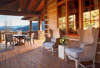 Rustic Patio and Deck. Snake River Sporting Club by WRJ Design Associates.