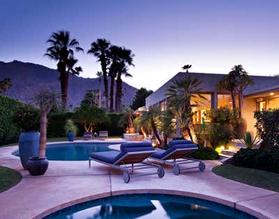  Tropical Family Home Exterior. Palm Springs by Bradley Bayou.