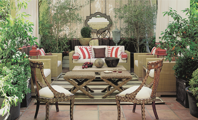 Traditional Bachelor Pad Patio and Deck. English Bachelor Residence by Mary McDonald.