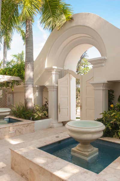  Mediterranean Beach House Patio and Deck. Villa on the Beach by Jerry Jacobs Design.