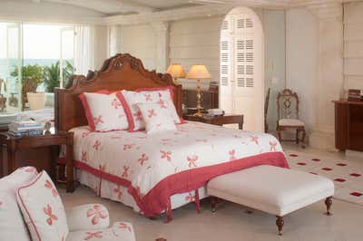  Mediterranean Beach House Bedroom. Villa on the Beach by Jerry Jacobs Design.