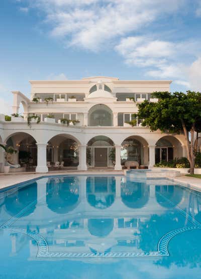  Mediterranean Exterior. Villa on the Beach by Jerry Jacobs Design.