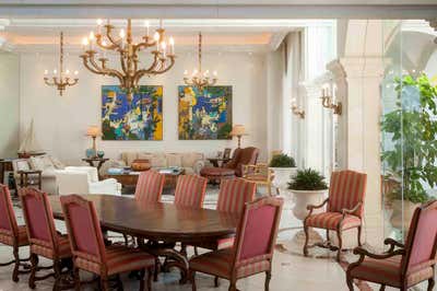  Mediterranean Dining Room. Villa on the Beach by Jerry Jacobs Design.