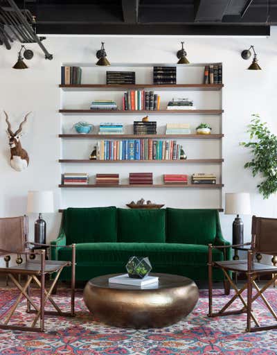  Eclectic Office Living Room. Investment Firm Headquarters by Round Table Design, Inc..