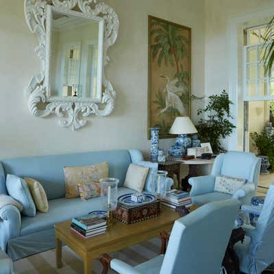  Coastal Vacation Home Living Room. Tropical Escape by Bunny Williams Inc..