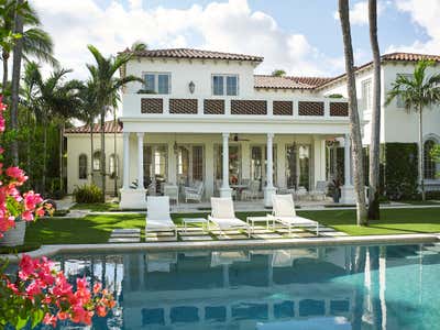  Transitional Family Home Exterior. Palm Beach home by David Kleinberg Design Associates.